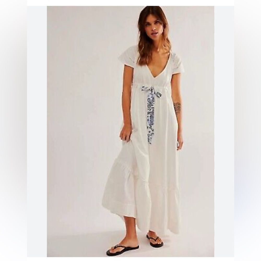 FREE PEOPLE Roucha White Maxi Dress XS